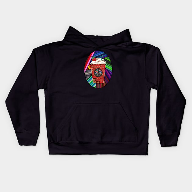 Psychedelic Frappuccino Kids Hoodie by ARTWORKandBEYOND